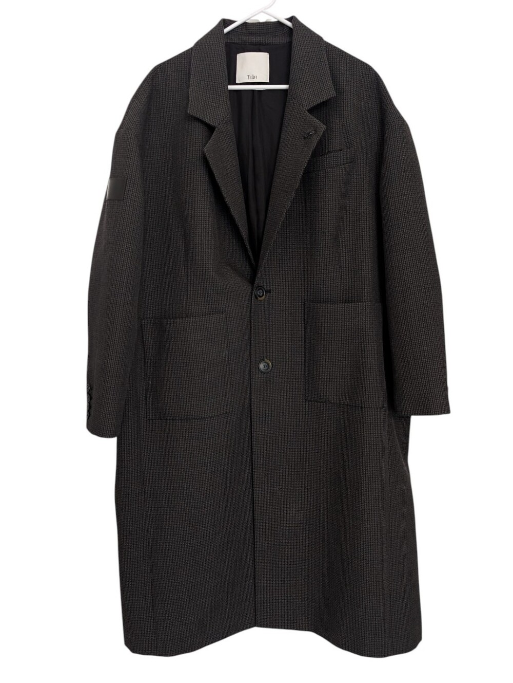Tibi Women's Charcoal Textured Wool Overcoat